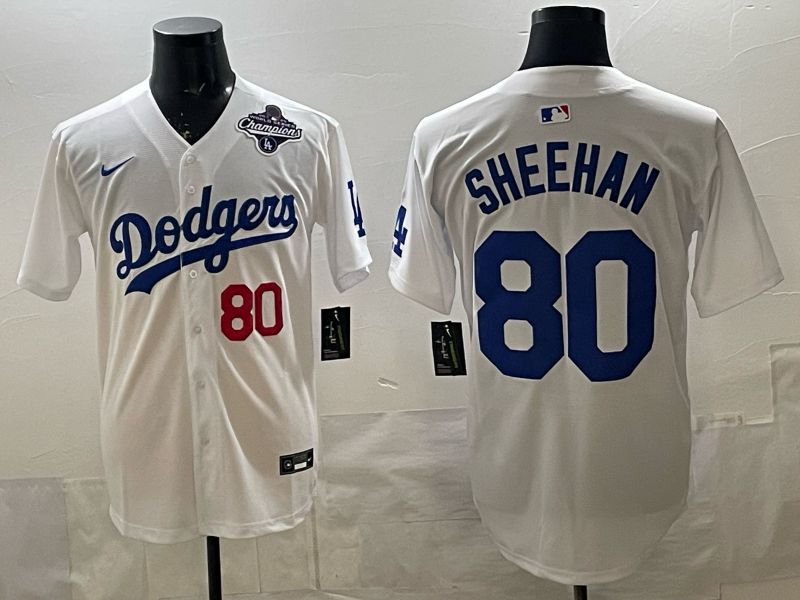 Men 2026 Nike Los Angeles Dodgers #80 Sheehan White Game MLB Jersey 02->los angeles dodgers->MLB Jersey